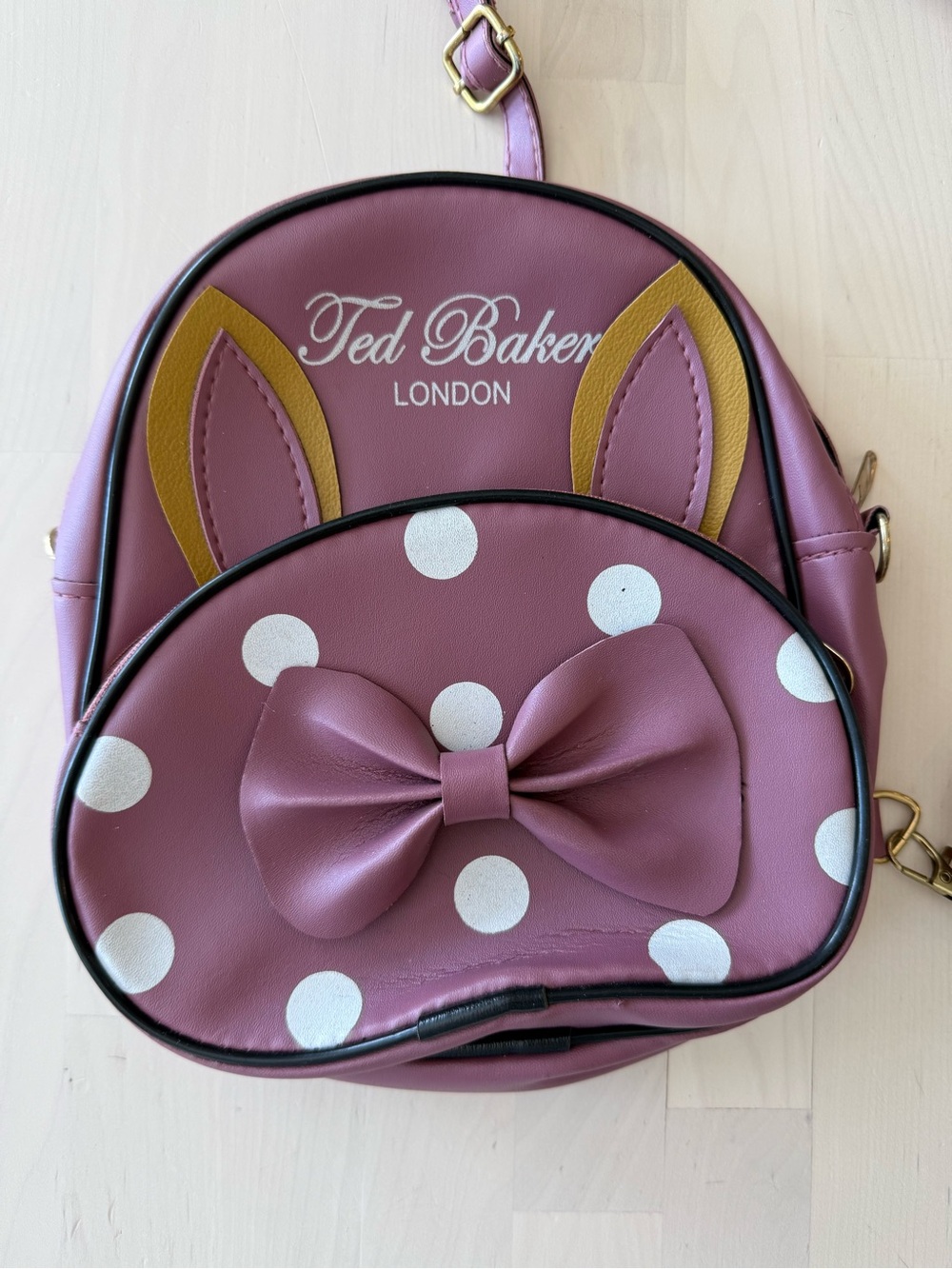 Ted Baker London Purple Polka‎ Dot Bow Crossbody Bag Adjustable Strap